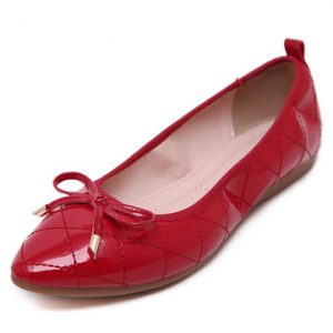 Big Size Plaid Butterflyknot Slip On Folded Pu Egg Roll Shoes