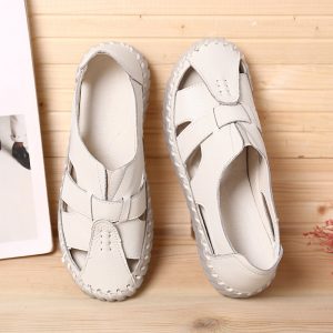 Big Size Women Handmade Stitching Fisherman Hollow Oxford Flats Shoes