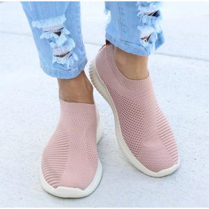 Big Size Women Running Sneakers Athletic Breathable Mesh Soft Vulcanized Socks Shoes