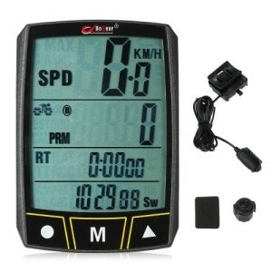 Bogeer Wireless / Wired Bicycle Computer Cycling Bike Stopwatch Sensor Waterproof with LCD Display Odometer Speedometer LED Backlight