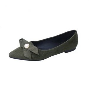 Bowknot Pointed Toe Slip On Flat Shoes For Women