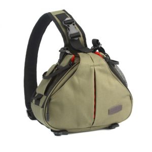 Caden K1 Waterproof Fashion Casual DSLR Camera Bag Case Messenger Shoulder Bag for Canon Nikon Sony Army Green