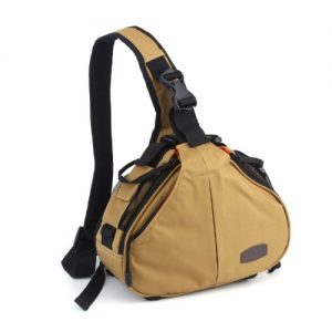 Caden K1 Waterproof Fashion Casual DSLR Camera Bag Case Messenger Shoulder Bag for Canon Nikon Sony Khaki