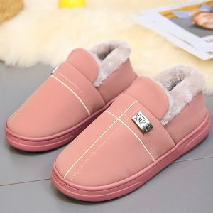 Candy Color Winter Warm Lining Slip On Home Shoes