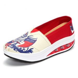 Canvas Butterfly Platform Slip On Rocker Sole Sport Shoes