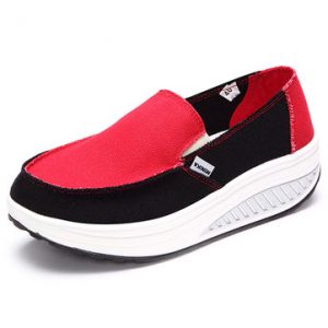 Canvas Color Blocking Sport Running Rocker Sole Casual Outdoor Shoes