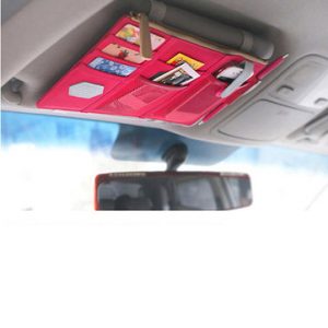 Car Multi-functional Sun Shield Clip Decorated Oxford Card Holder Storage Bag