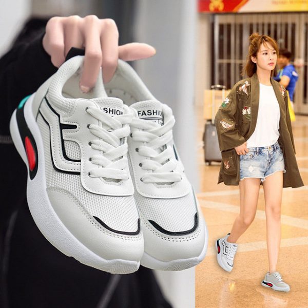 Casual Agan Shoes Ins Old Shoes Sports Shoes Tide Shoes Star Net Red With Women's Shoes Breathable Traffic Lights Thick