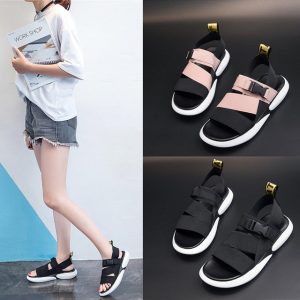 Casual Sports Sandals Women's New Open Toe Buckle With Net Red Sandals Women's Fashion Wild Beach Shoes Women