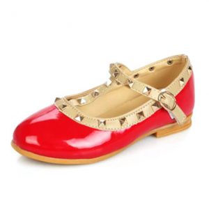 Children Princess Rivet Flats Shoes Girls Fashion Dress Casual Loafers