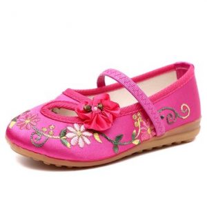 Chinoiserie Embroidered Shoes Casual Flats For Girls