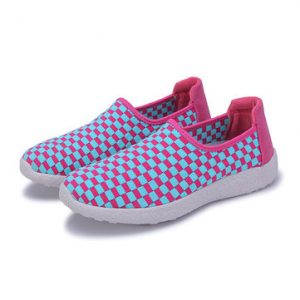 Color Block Woven Flat Slip On Light Casual Shoes