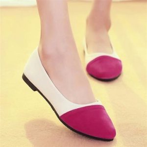 Color Match Candy Color Pu Slip On Flat Ballet Dance Shoes