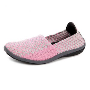 Color Match Knitting Elastic Slip On Outdoor Flat Shoes For Women