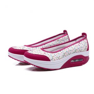 Colorful Ball Dot Platform Slip On Sport Casual Rocker Sole Shoes