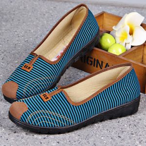 Comfortable Stripe Old Peking Soft Sole Flat Casual Shoes