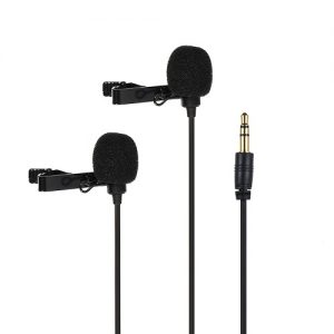 Comica CVM-D02 2.5m/8.2ft Dual-head Lavalier Lapel Microphone