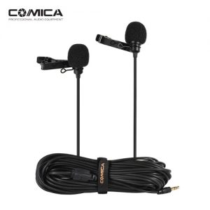 Comica CVM-D02 6m/19.7ft Dual-head Lavalier Lapel Microphone