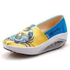 Crab Printing Rocker Sole Platform Casual Shoes