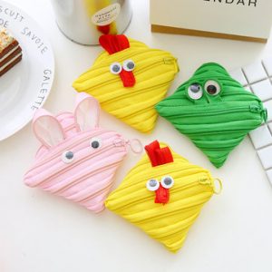 Creative Zip Wallet Card Storage Bag Cute Rabbit Flog Duck Organizer Hangbag