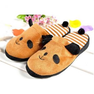 Cute Anti Slip Panda With Tail Home Slippers Keep Warm Shoes