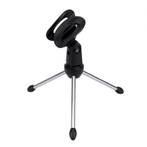 Detachable Foldable Portable Angle Adjustable Tripod Table Desktop Mic Microphone Stand Holder Bracket