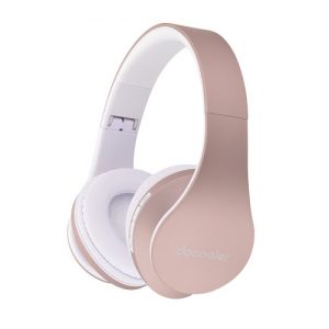 Docooler JH-812 Wireless BT 4.1 Headphone Headset 4 in 1 Hands-free w/ Mic 3.5mm Wired/ MP3 Player /TF Card /FM Radio -Rose Gold