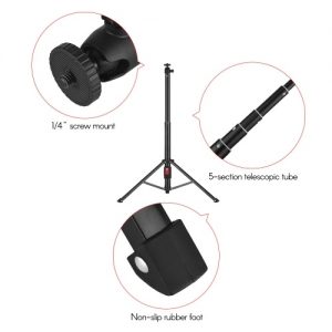 Dual Smartphone Live Streaming Tabletop Tripod Aluminum Alloy 5-Section Selfie Stick with Phone Remote Controller for iPhone Huawei Sumsang Phones for ILDC Camera DV for GoPro Hero Series