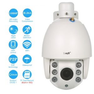 EasyN HD 1080P Wireless WiFi PTZ 5X Optical Zoom IP Camera