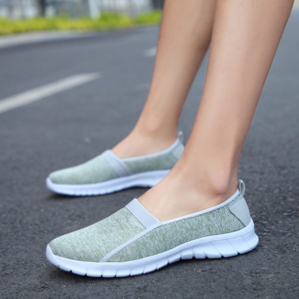 Elastic Band Large Size Walking Breathable Flat Casual Shoes