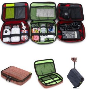 Elastic Digit Ipad Data Wire Double-Layer Storage Bag Waterproof Portable Storage Containers