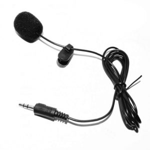 External Clip-on Lapel Lavalier Microphone 3.5mm Jack for Phone Handsfree Wired Condenser Mic for Teaching Speeching Black