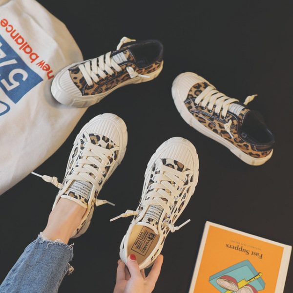 Far Step Leopard Shoes Women's New Chic Sports Board Shoes Students Harajuku Ulzzang Shoes