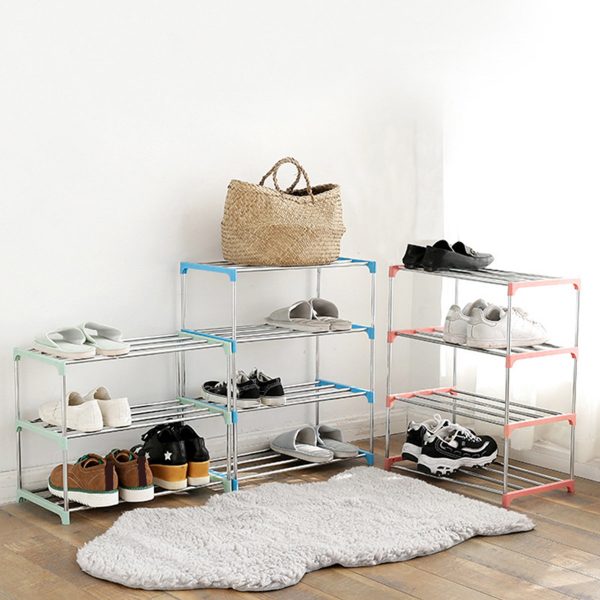 Fashion DIY Shoe Organizer Rack Metal Stainless Steel For Dormitory Household ❤