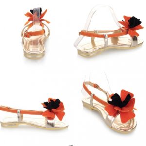 Fashion Summer Women Flat Sandal Slingback Shoes Flats Orange