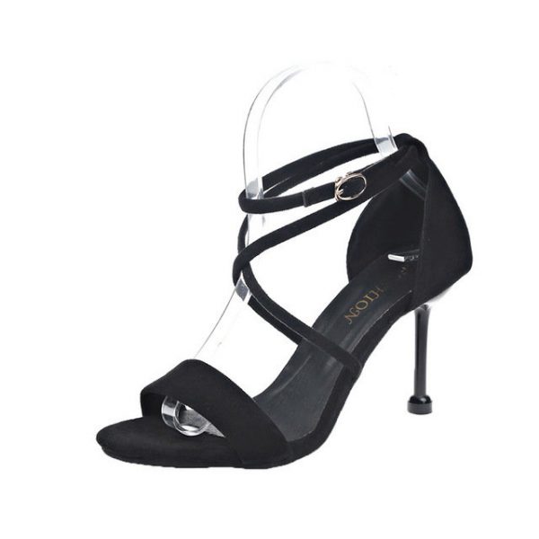 Fine-toe Open-toe Sandals Female Cross Strap High-heeled Shoes With Buckles With Cats And Shoes In The Season With New W