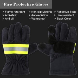 Fire Protective Gloves Anti-fire Equipment Fire Proof Waterproof Heat -Resistant Flame-retardant Gloves With Reflective Strap