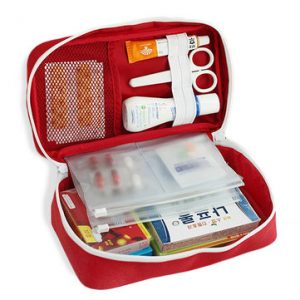 First Aid Pouch Storage Bag Canvas Portable Daily Drug Travel Bag