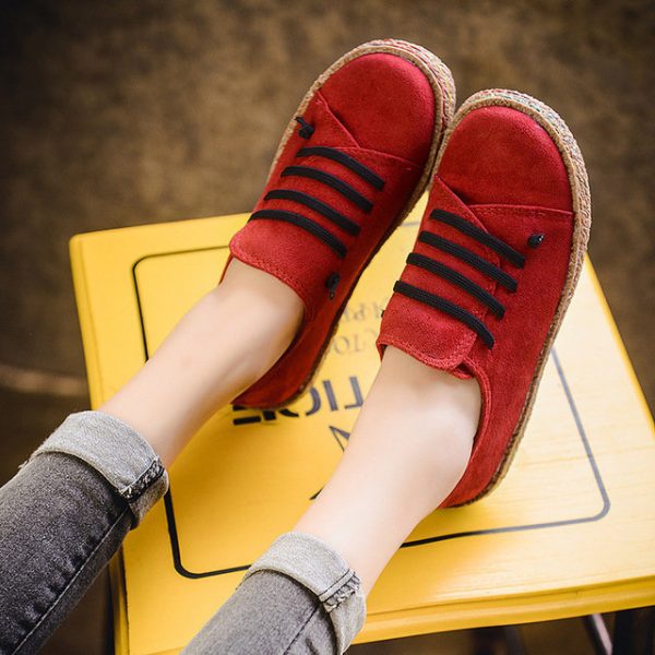 Flat Single Shoes Female Casual Word A Thick-bottomed Peas Shoes Set Foot Comfortable Shoes