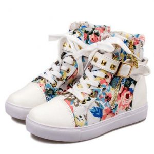 Floral Prints Canvas Casual Shoes