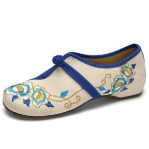 Flower Embroidered Folkways Chinese Knot Vintage Flat Shoes