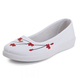 Flower Pattern Canvas Flat Shoes