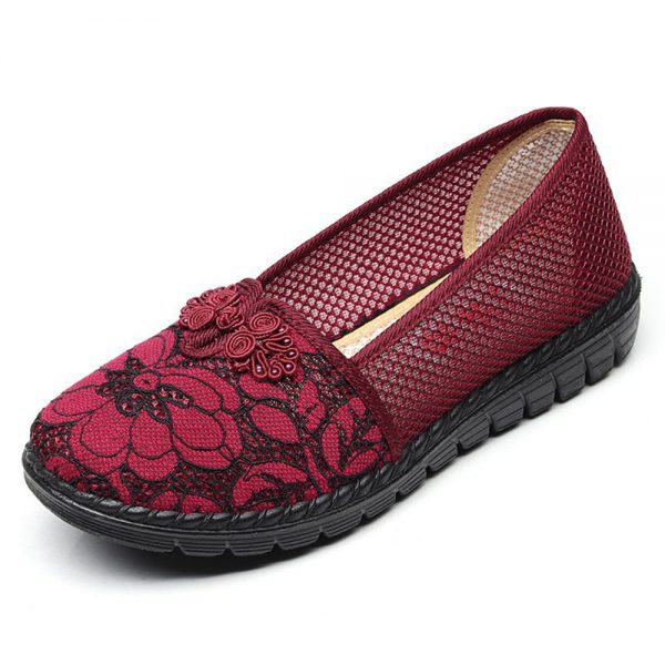 Flower Pattern Cloth Old Peking Flat Soft Shoes