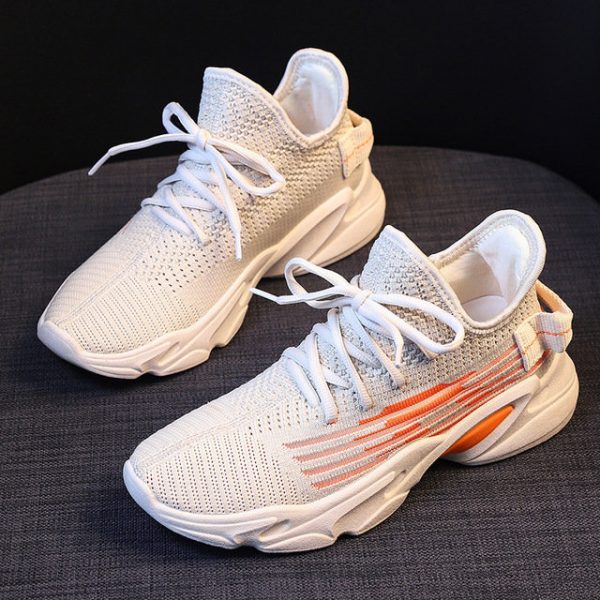 Flying Woven Elastic Socks Shoes Female Breathable Student Casual Sports Small White Shoes Ins Light Running Shoes