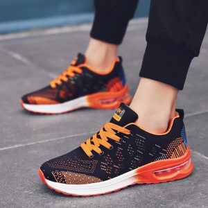 Flying Woven Men's Shoes Couple Casual Sports Shoes Female Young Students Air Cushion Running Shoes