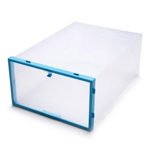 Foldable Clear Plastic Shoe Case Storage Organizer Stackable Tidy Box