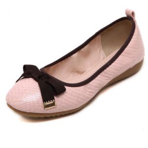 Folded Color Match Bowknot Slip On Egg Roll Flat Shoes