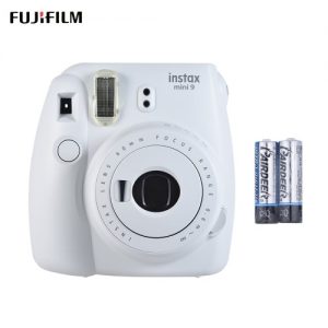 Fujifilm Instax Mini 9 Instant Camera Film Cam with Selfie Mirror 2pcs Battery, Ice Blue