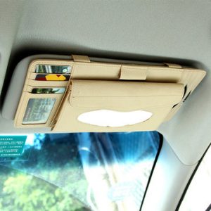 Genuine Leather Car Storage Bag Sunscreen Shade Hanging Bag Tissue Box