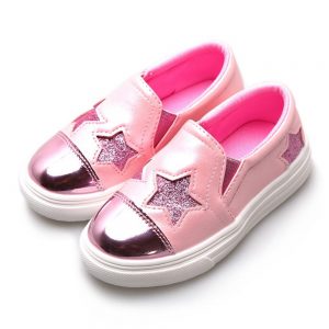 Girls Bling Stars Decor Slip On Comfy Lazy Flat Shoes